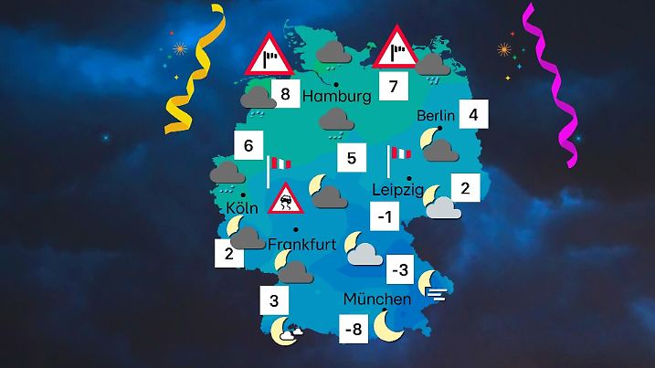 Das Wetter in der Silvesternacht