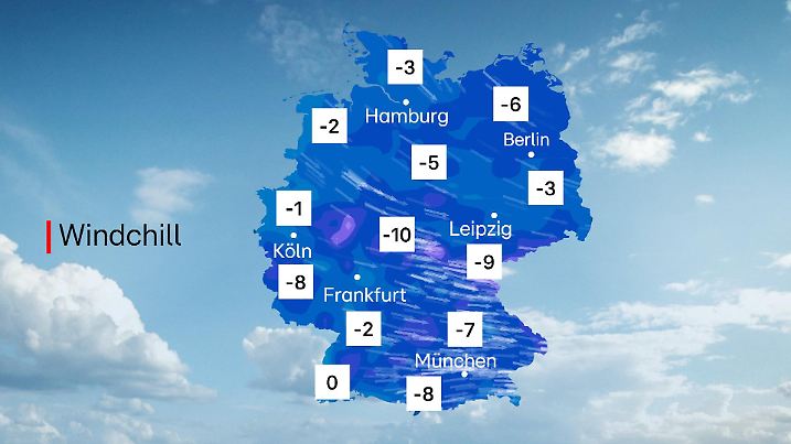Bis -10 Grad: Die gefühlte Temperatur liegt heute weit unter der tatsächlich gemessenen.