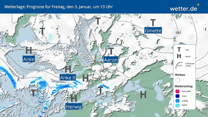 Die Wetterlage am 3. Januar 2025 in Deutschland