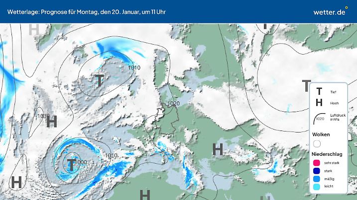 Wetterlage am Montag