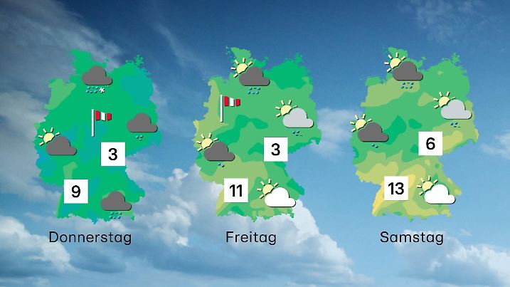 Der Wettertrend von Donnerstag bis Samstag