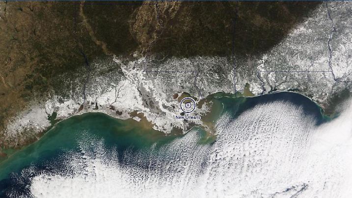 Schnee von New Orleans bis nach Florida