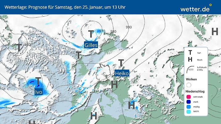 Wetterlage für Sonntag, 26. Januar in Deutschland