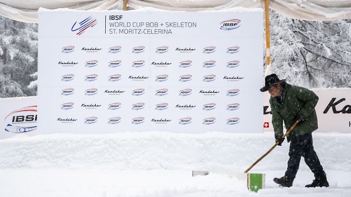 26.01.2025, Schweiz, St. Moritz: Der 4er-Bob Weltcup der Herren und der 2er-Bob Weltcup der Damen in St. Moritz, Schweiz, wurde am Sonntag, 26. Januar 2025, abgesagt. Foto: Mayk Wendt/KEYSTONE/dpa +++ dpa-Bildfunk +++