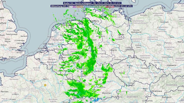 Das Radarbild von Mittwoch, 29.01.2025, 6:10 Uhr