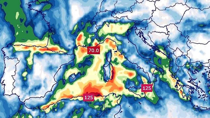 Niederschlagssummen bis Sonntagabend, 02.02.2025