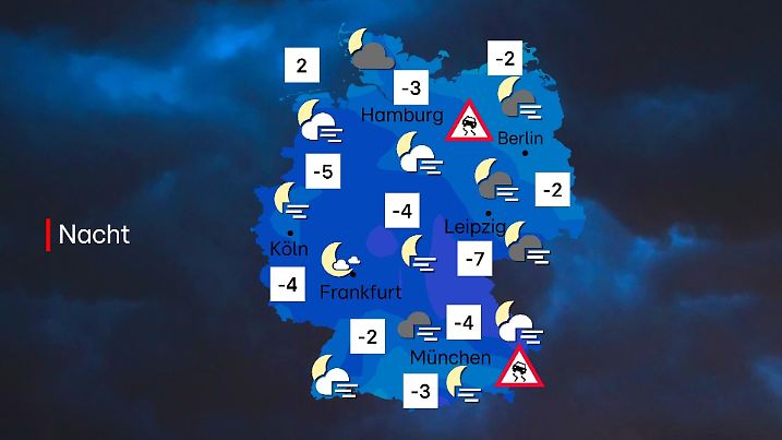 Wetter in der Nacht zu Montag