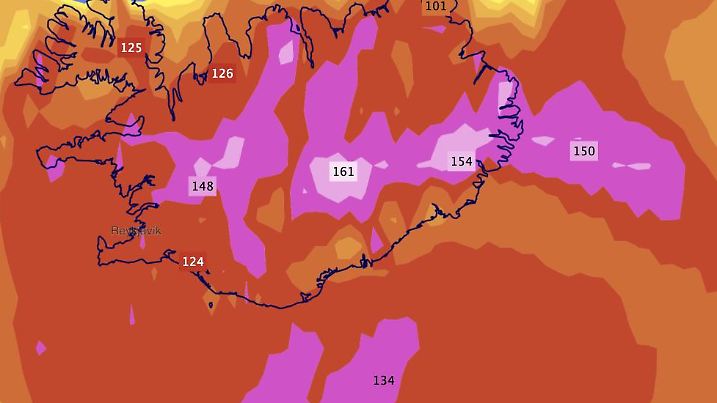 Prognose und Vorhersage Sturm und Orkan über dem Nordatlantik und Island