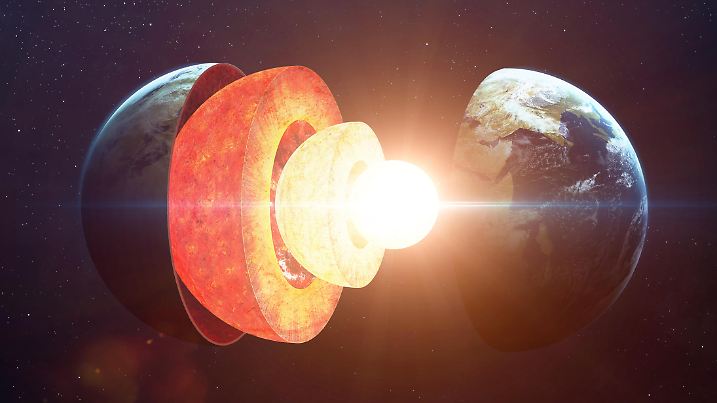 Earth core structure. Elements of this image furnished by NASA