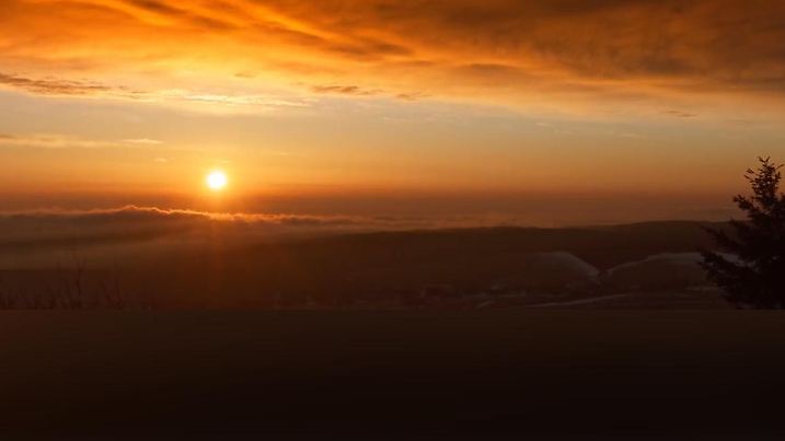 Sonnenaufgang im Erzgebirge