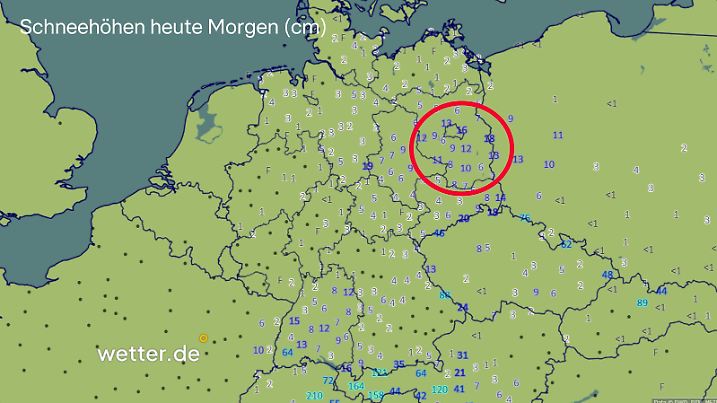 Schneehöhen in Deutschland