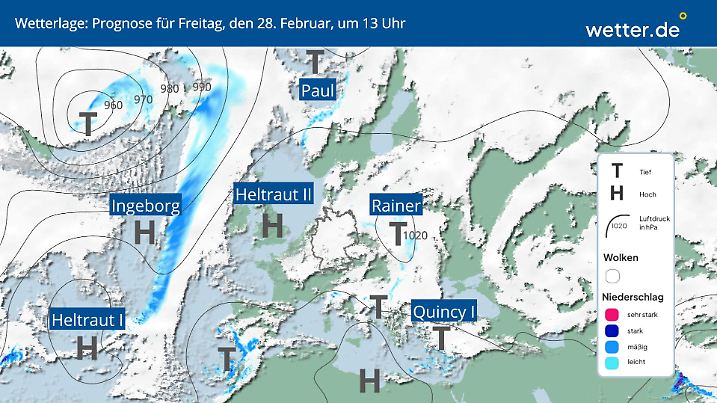Wetterlage am letzten Wintertag