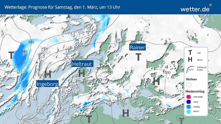 Wetterlage: Gleich zwei Hochs machen sich für Deutschland stark.