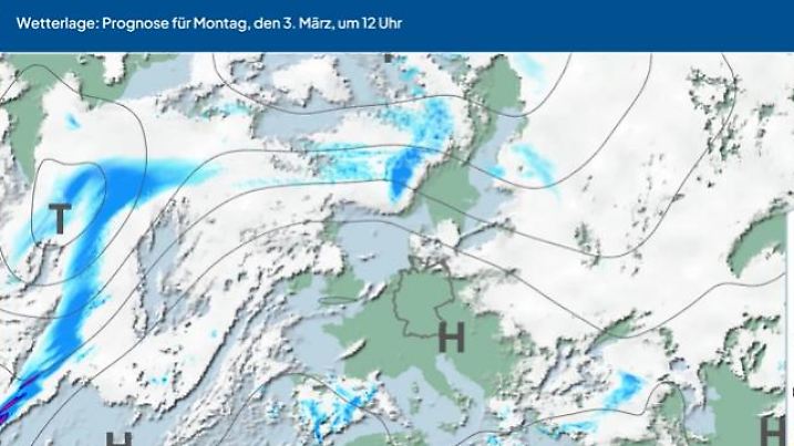 Die Wetterlage für Montag, 03.03.2025