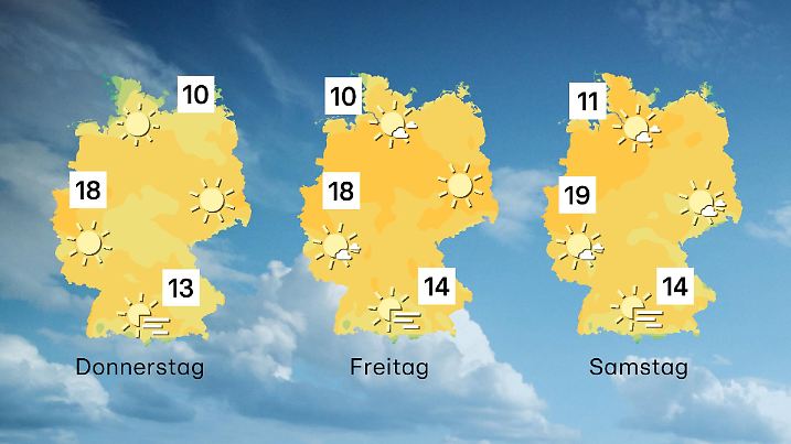Der Wettertrend von Donnerstag bis Freitag
