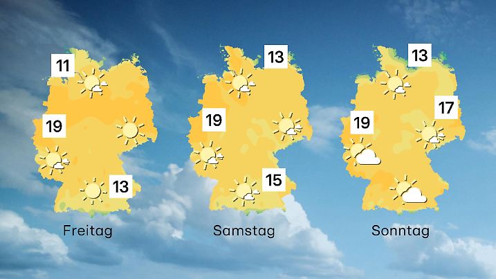 Der Wettertrend von Freitag bis Sonntag