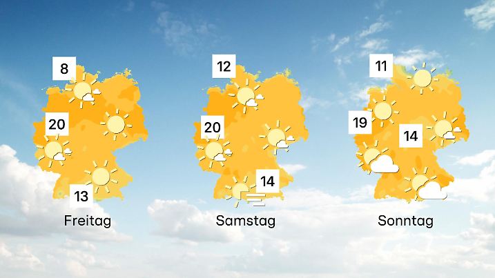 Wettertrend von Freitag bis Sonntag