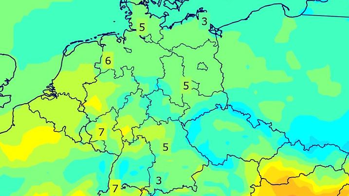 Höchstwerte am Donnerstag, 13.03.2025
