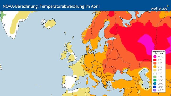 Die NOAA berechnet für den Monat April für Deutschland viel zu warme Werte.