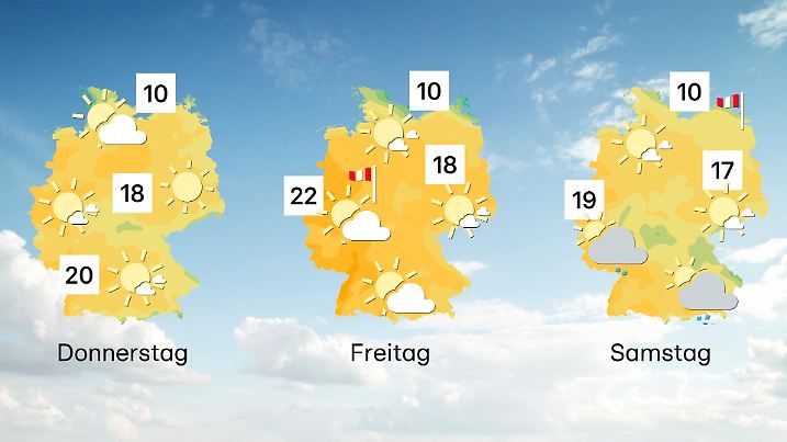 Der Wettertrend von Donnertag bis Samstag