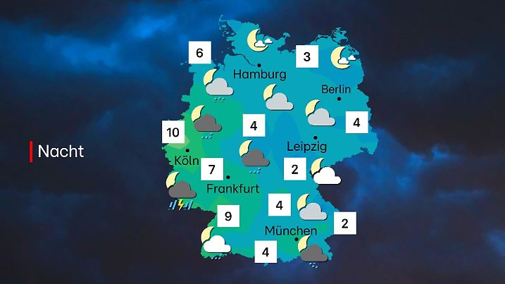 Das Wetter für die Nacht zum Sonntag