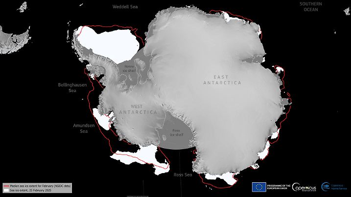Eisausdehnung der Antarktis seit 2017