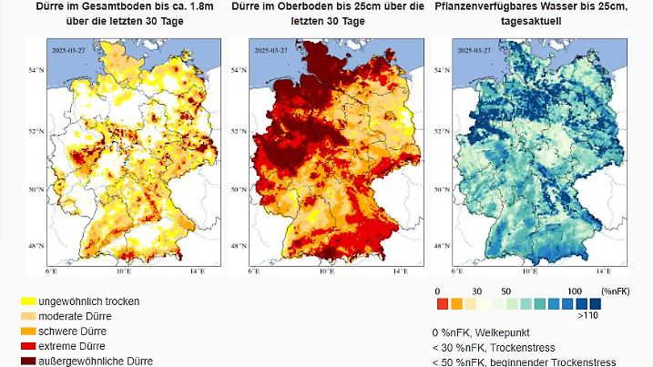 Dürremonitor für Deutschland