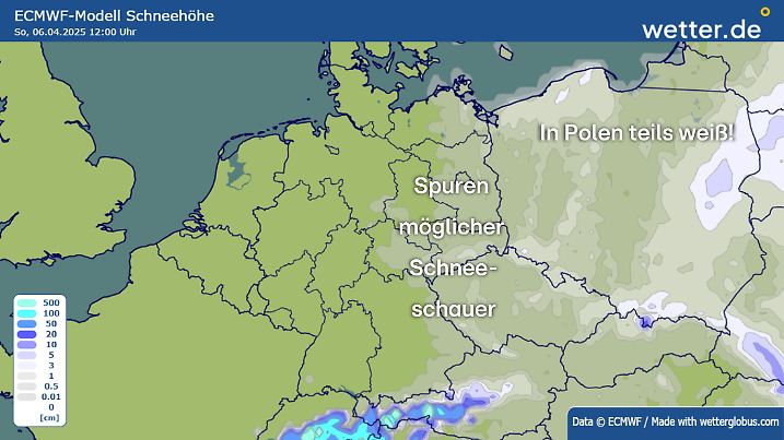 Schneeschauer in der Osthälfte möglich
