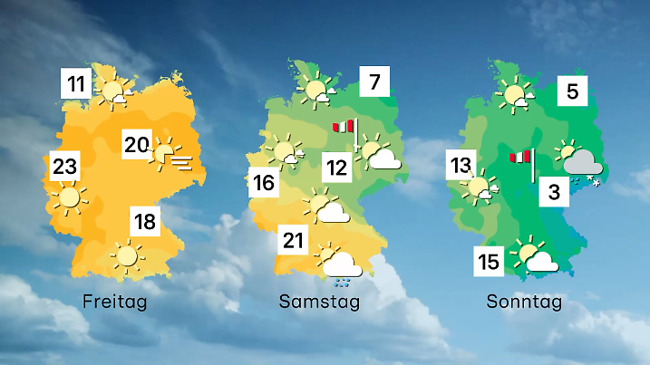 Der Wettertrend bis zum Wochenende