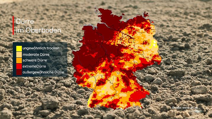Der aktuelle Dürremonitor vom Helmholtz-Zentrum