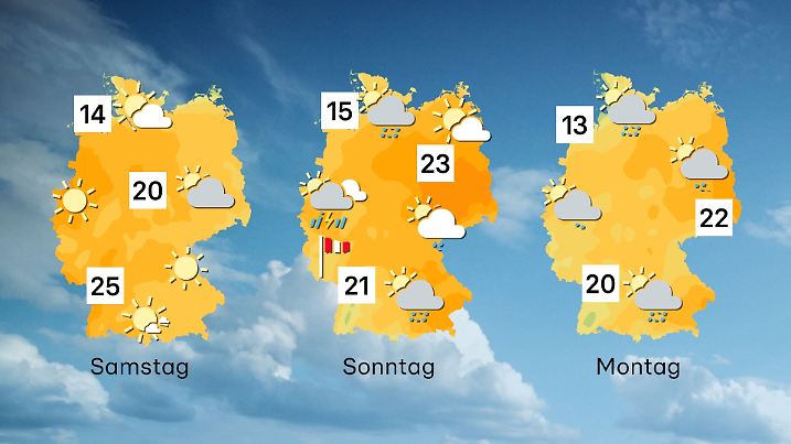 Der Wettertrend von Samstag bis Montag