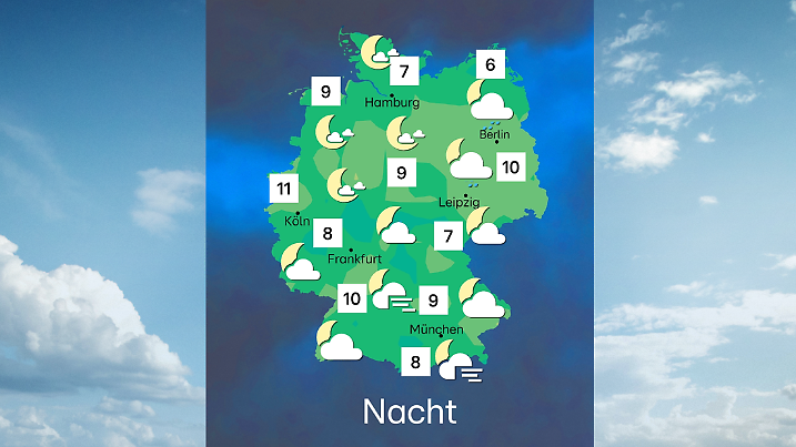 Wetter in der Nacht zu Dienstag, 15. April 2025