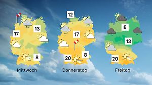 Wettertrend von Mittwoch bis Freitag