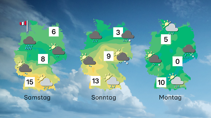 Der Abwärtstrend bei den Temperaturen ist deutlich. Außerdem zeigen die Prognosen auch einige Schneeflocken.