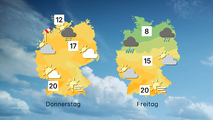 Von Norden her wird es wieder kühler.