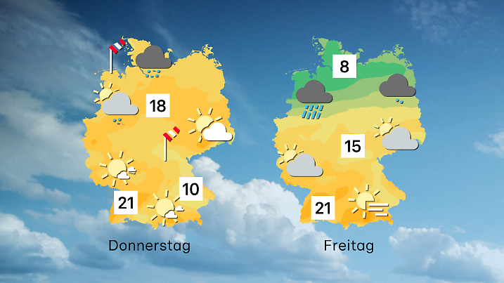 Wettertrend für Donnerstag und Freitag 