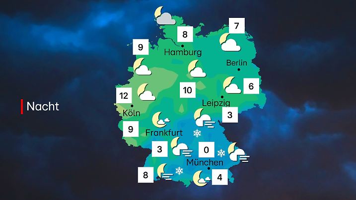 0 Grad - ganz schön kalt wird die Nacht im Südosten