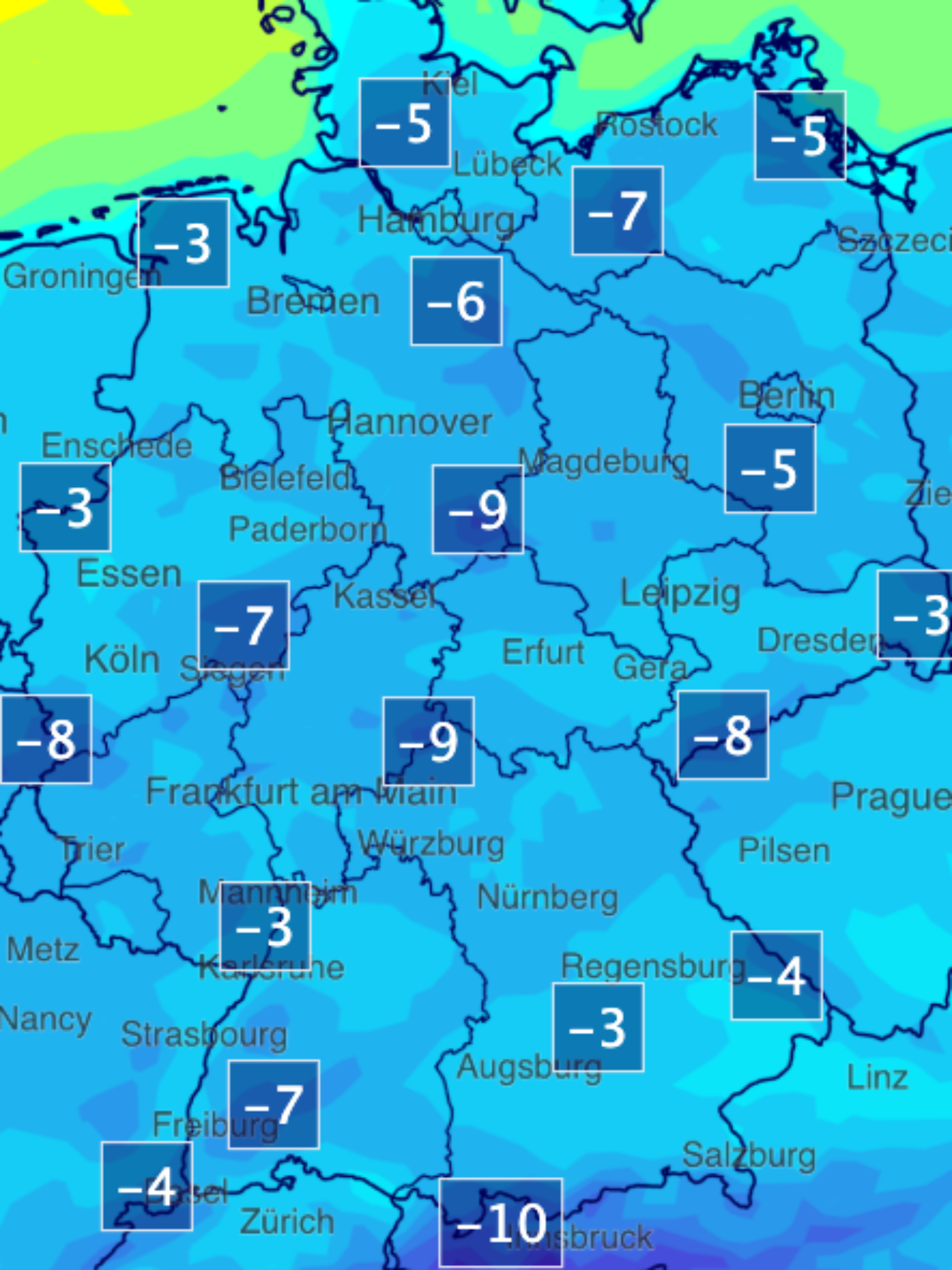 Tiefstwerte Deutschland