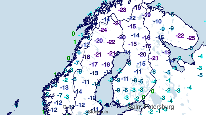 Tiefstwerte Nordeuropa