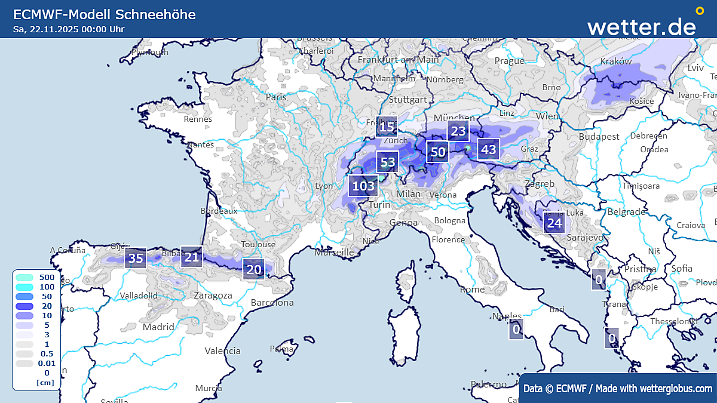 35 Zentimeter Schnee im Norden Spaniens.