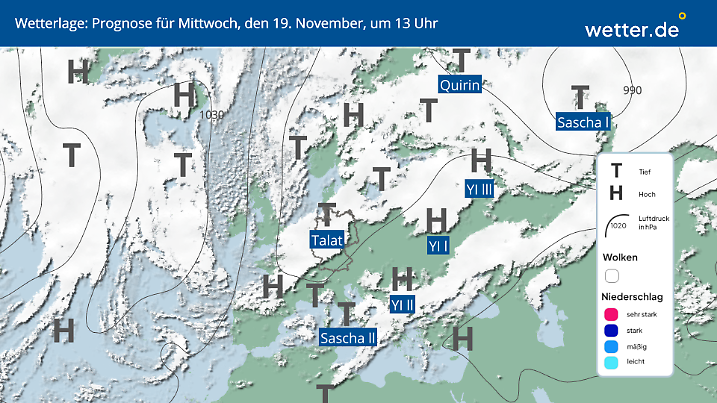 Tiefs und Hoch ziehen fast im Minutentakt über uns