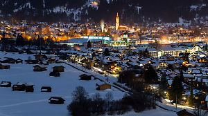 sunrise over mountain village - Garmisch-Partenkirchen, Germany
