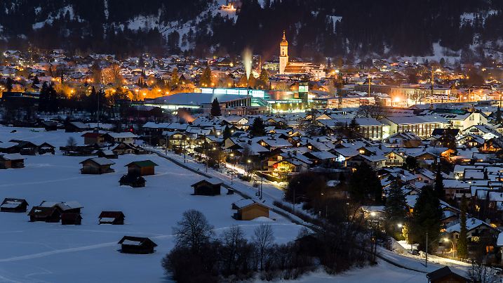 sunrise over mountain village - Garmisch-Partenkirchen, Germany