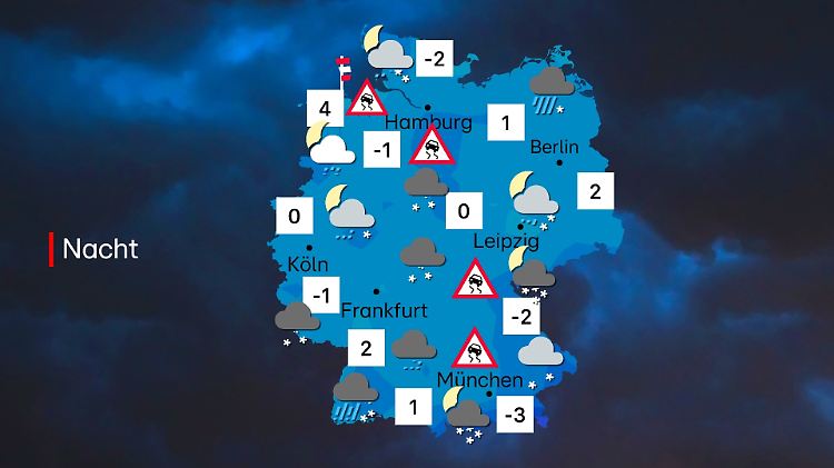Wintereinbruch in Deutschland: Mit Glättegefahr durch die Nacht