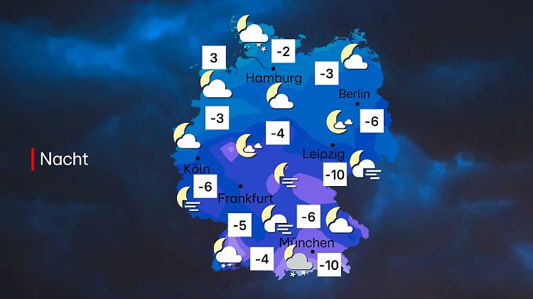 Eine klirrend kalte Nacht wartet da auf uns 