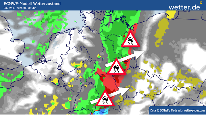 Eine gefährliche Blitzeis-Lage zeichnet sich am Wochenende ab