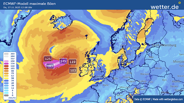 Tief Yonatan wird besonders für Schottland gefährlich.
