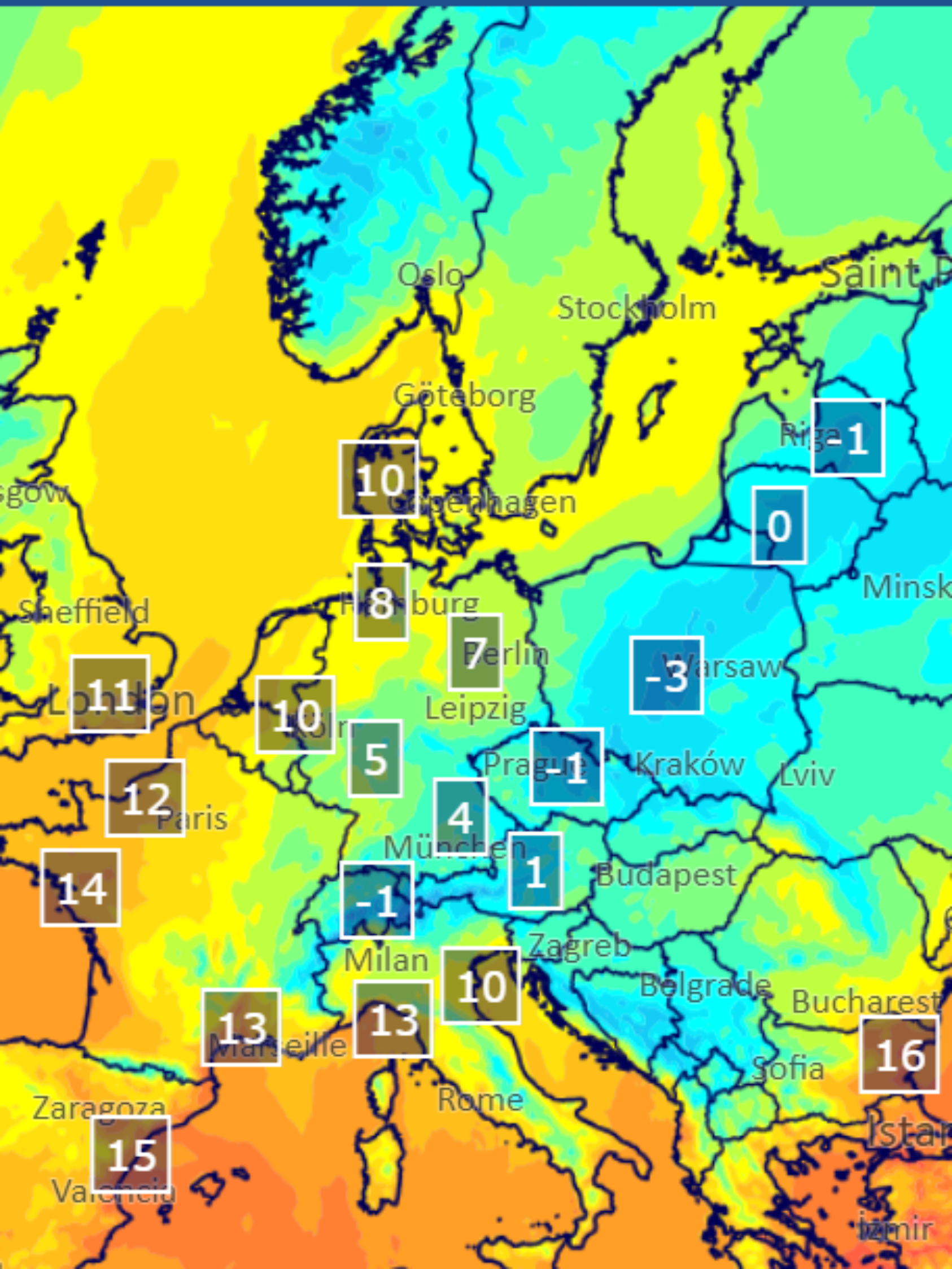 10 Grad am letzten November - Frost wird in den Südosten von Deutschland abgedrängt.