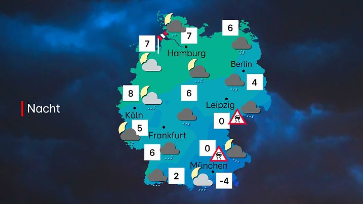 Das Wetter für Deutschland in der Nacht zum 29. November 2025