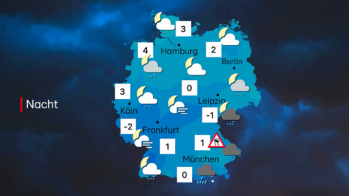 Wetter in der Nacht zu Montag
